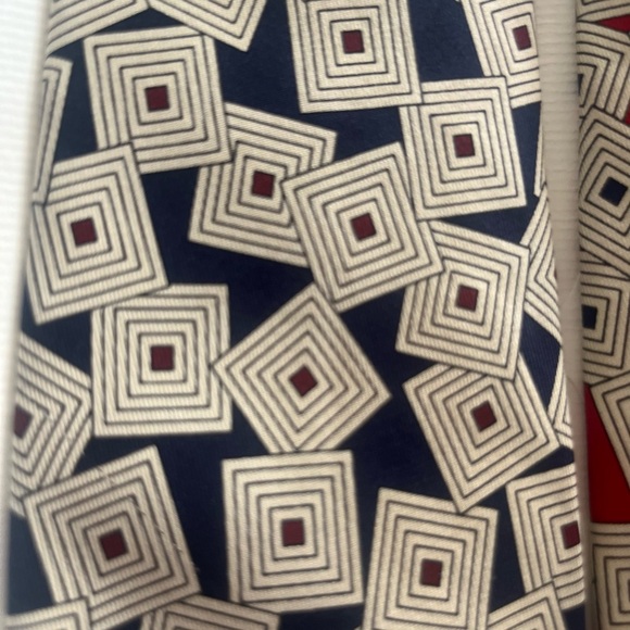 Lot of 2 Mens Tie Robert Talbott The Red Barn Tie Blue Red - Picture 4 of 5